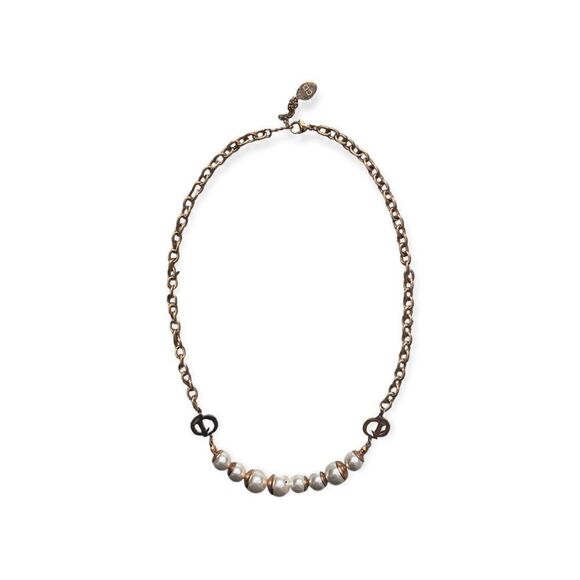 Christian Dior, Pearl and Gold Necklace, Stamp “CD” - Picture 3 of 7